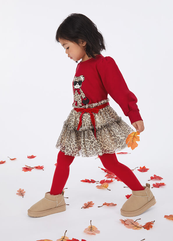 Gonna in tulle animalier