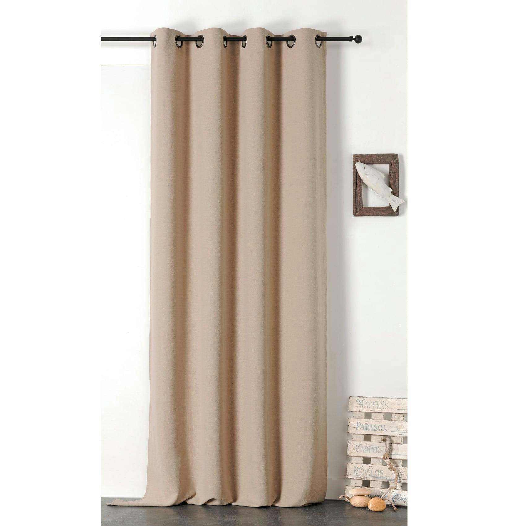 - Rideau en 100% lin libeccio beige 135x255 cm
