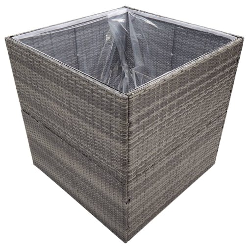 NNEVL Garden Planter Grey 80x80x80 cm Poly Rattan