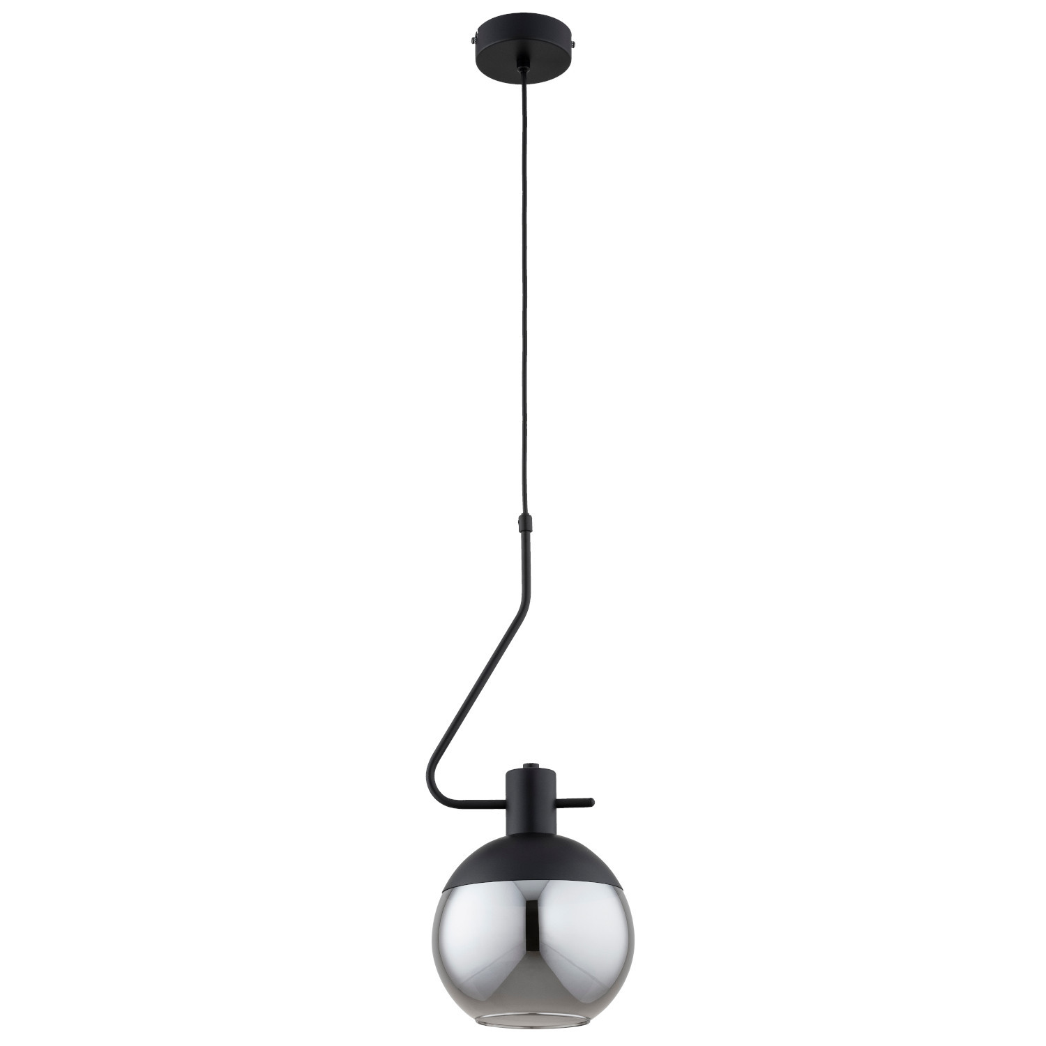 Lampa wisząca czarna-dymiona ENIGMA 1xE27x15W wym: 90x20x20 cm Alfa