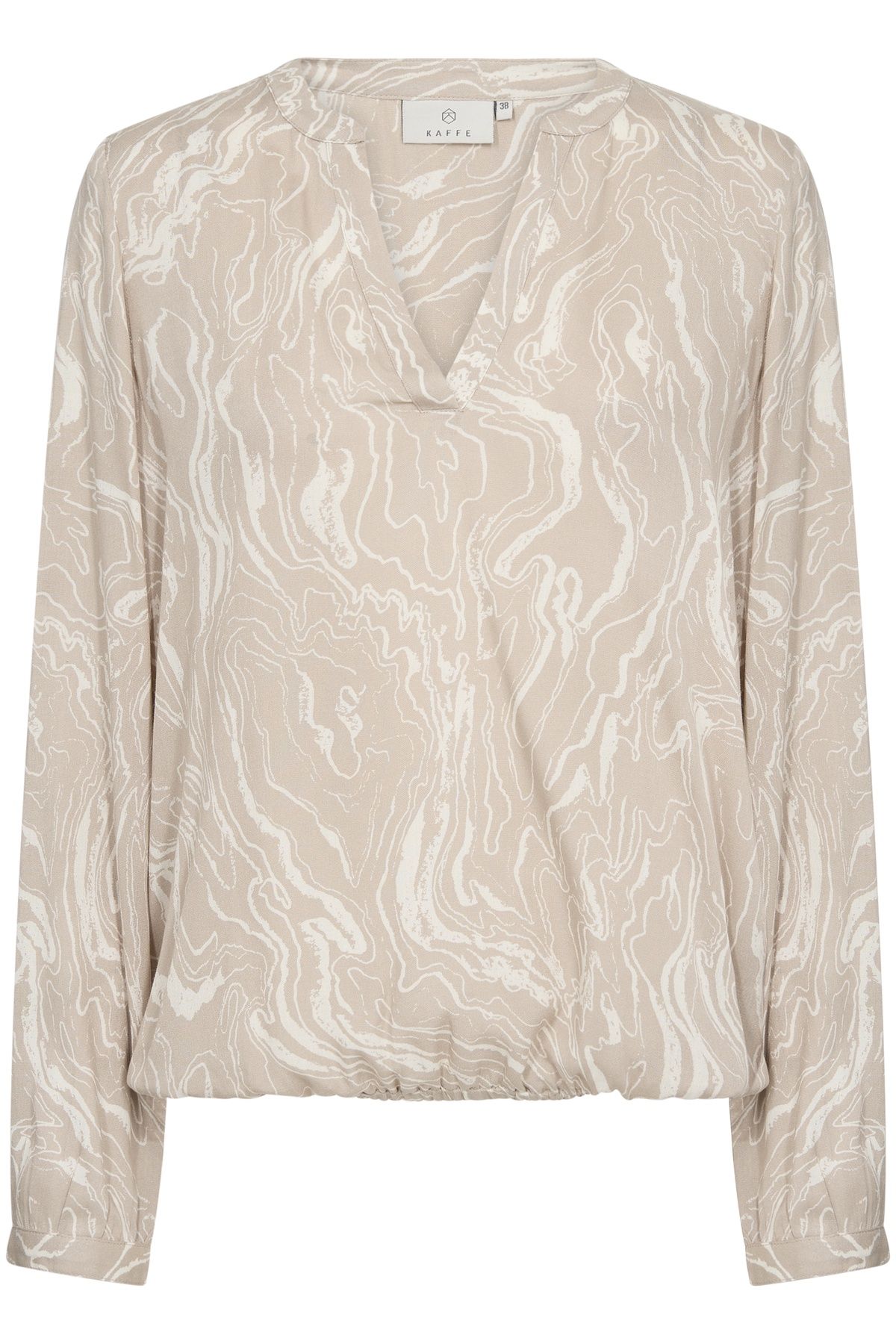 Kaffe Ditte V-Notch Neck Elastic Hem Blouse