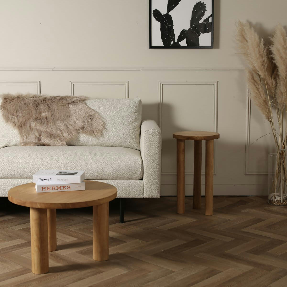 WAPPA - Table basse moderne 3 pieds en bois massif