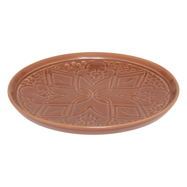 Komplet 6 talerzy deserowych Sienna terakota 20 cm