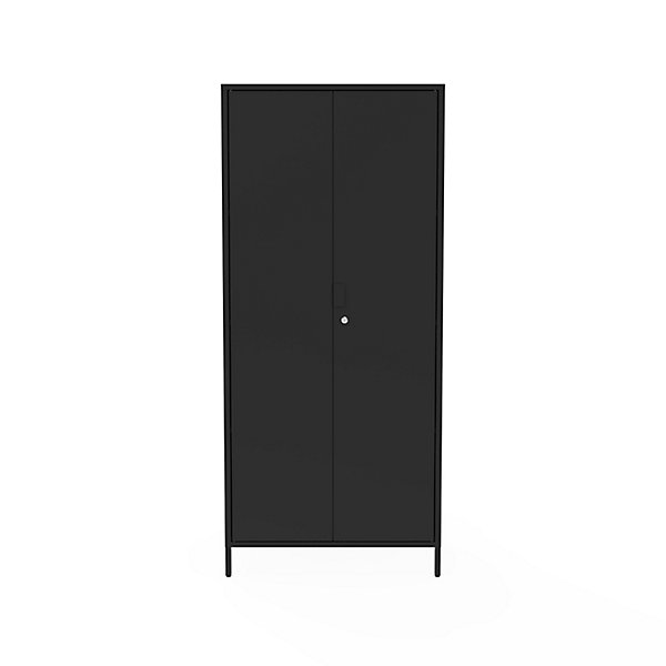 Armoire haute en métal noir GoodHome Rand H. 180 x L. 80 x P. 40 cm