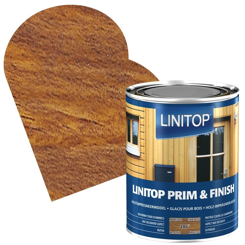 Lasure Prim & Finish chêne moyen 1 L LINITOP