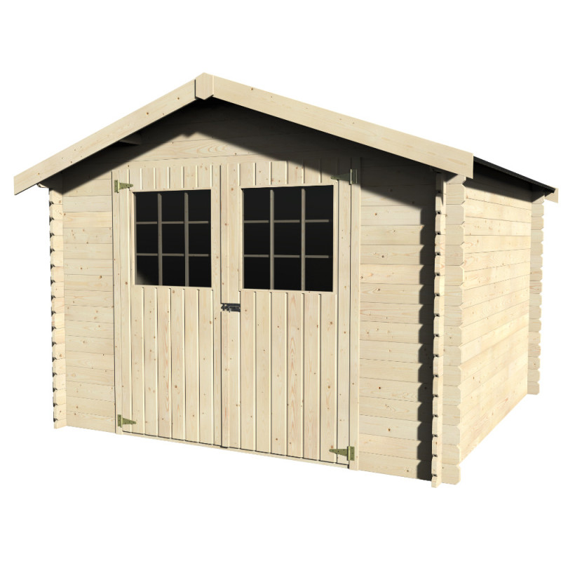 Abri de jardin en bois Flosobrak 28 mm 3,17 x 2,13 m DÉCOR ET JARDIN
