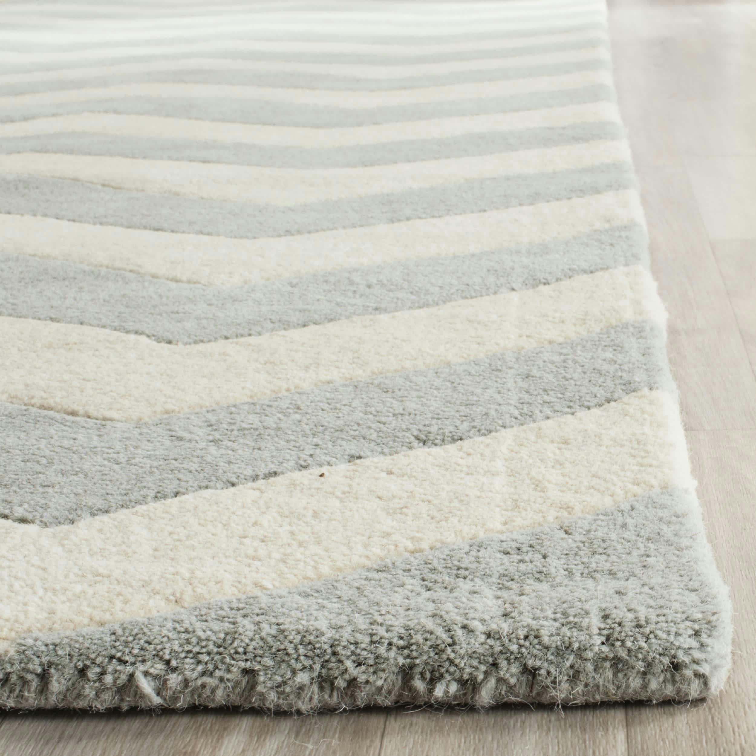 CHATHAM - Tapis de salon interieur en gris & ivoire, 122 x 183 cm