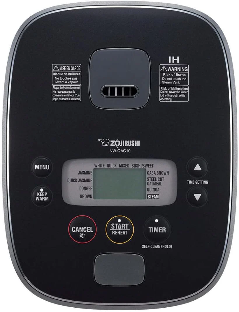 Induction Rice Cooker and Warmer, 5.5 Cup Capacity, Black, 9.25 x 12.25 x 7.88(10.375 x 13.375 x 9/10 CUP)