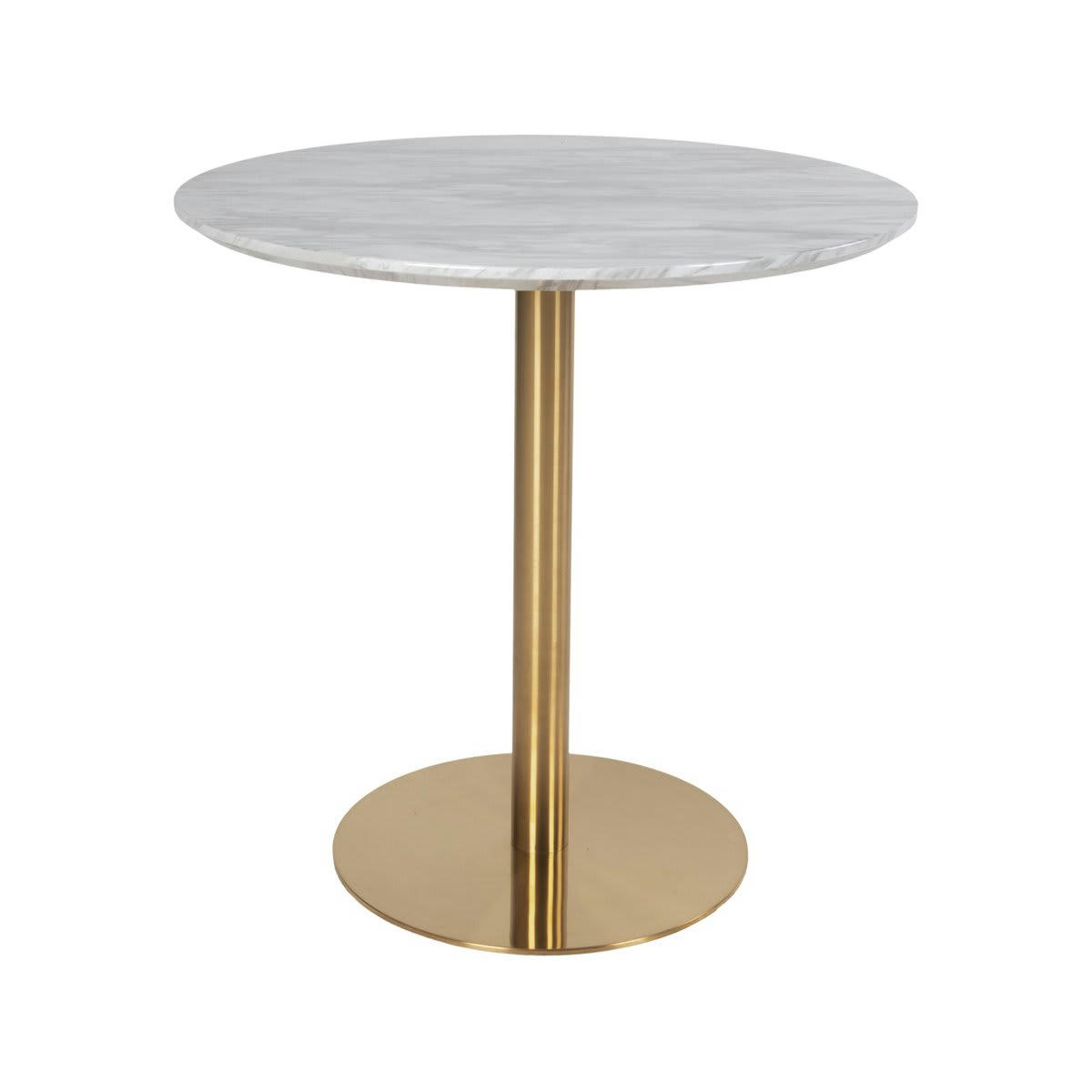 SIENNA - Table ronde 90cm aspect marbre pied doré