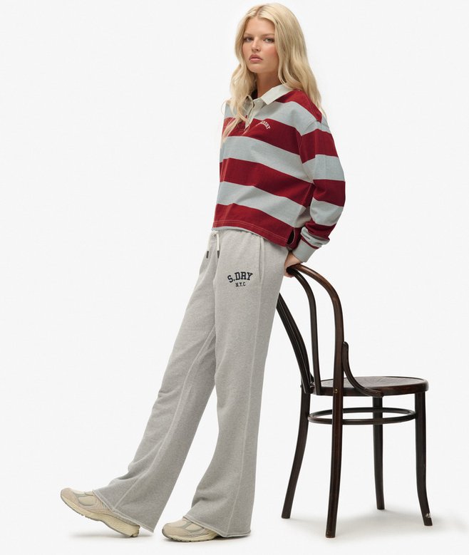 Athletic Embroidered Flare Joggers