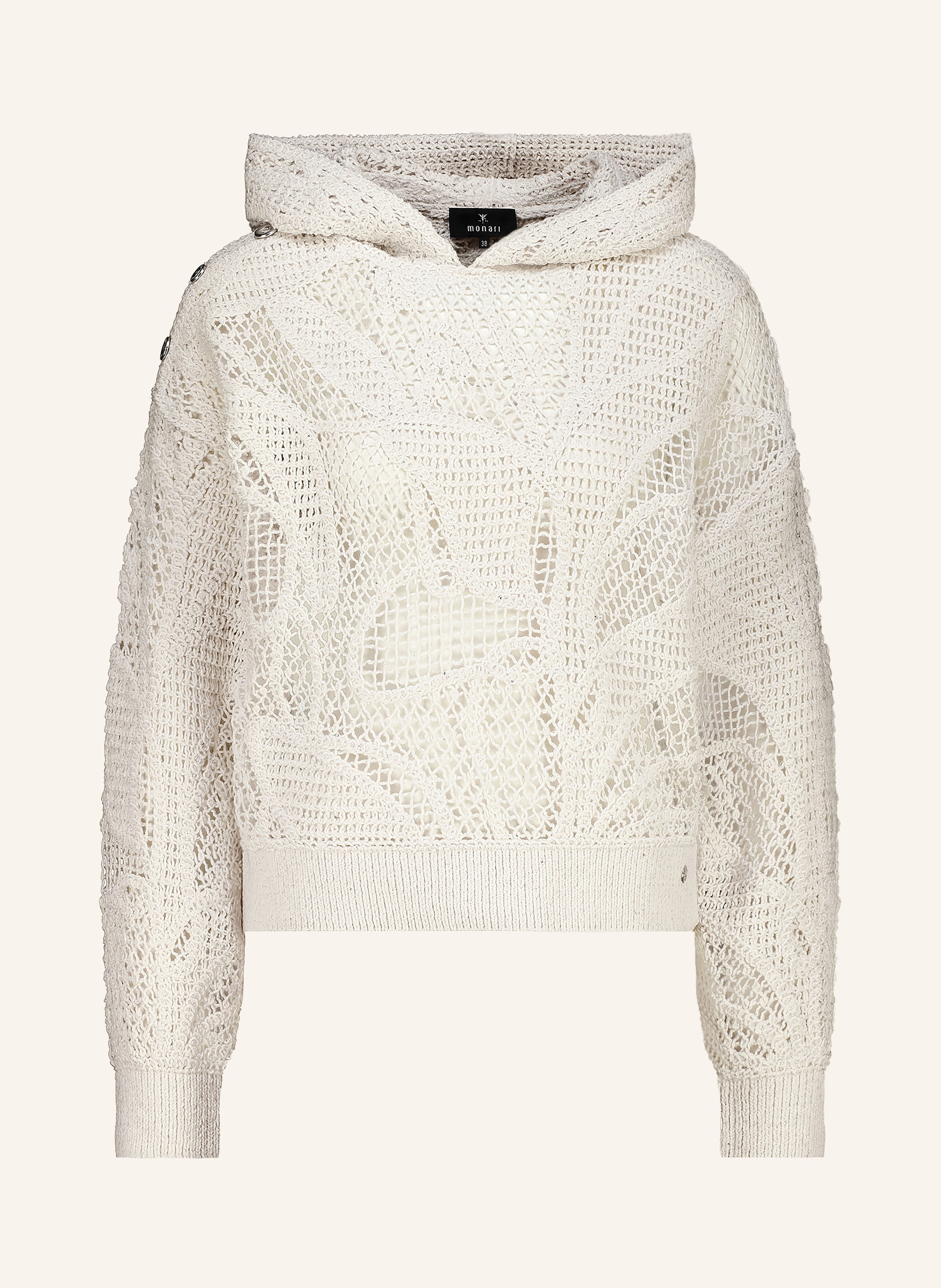monari Strick-Hoodie mit Glitzergarn und Pailletten
