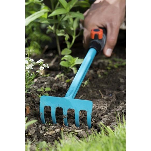 Blumenrechen »Combisystem«, Arbeitsbreite: 8,5 cm, Duroplast/Stahl, türkis