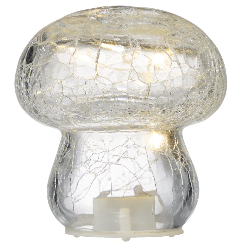 Champignon décoratif automne verre à LED Ø8xH8,5cm (4 modèles)