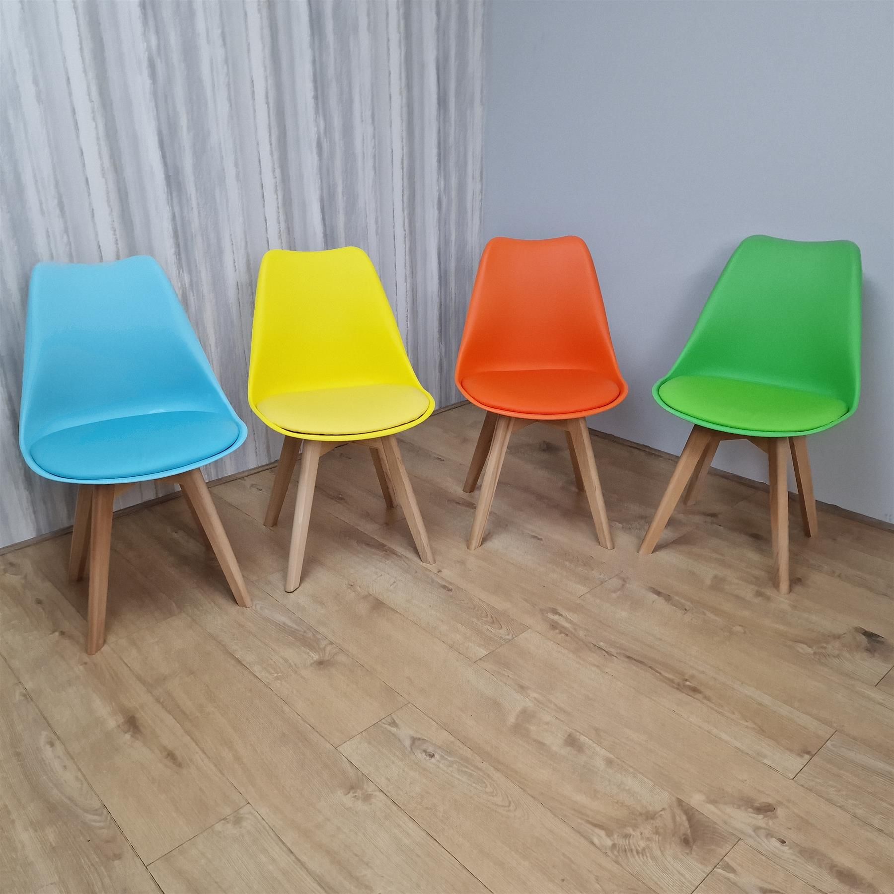 KOSY KOALA Dining Chairs Set of 4 Four Colourful Mixed Leather Kitchen Table