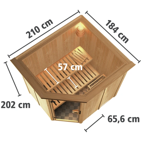 Sauna »Talsen«, inkl. 3.6 kW Saunaofen mit integrierter Steuerung, für 3 Personen