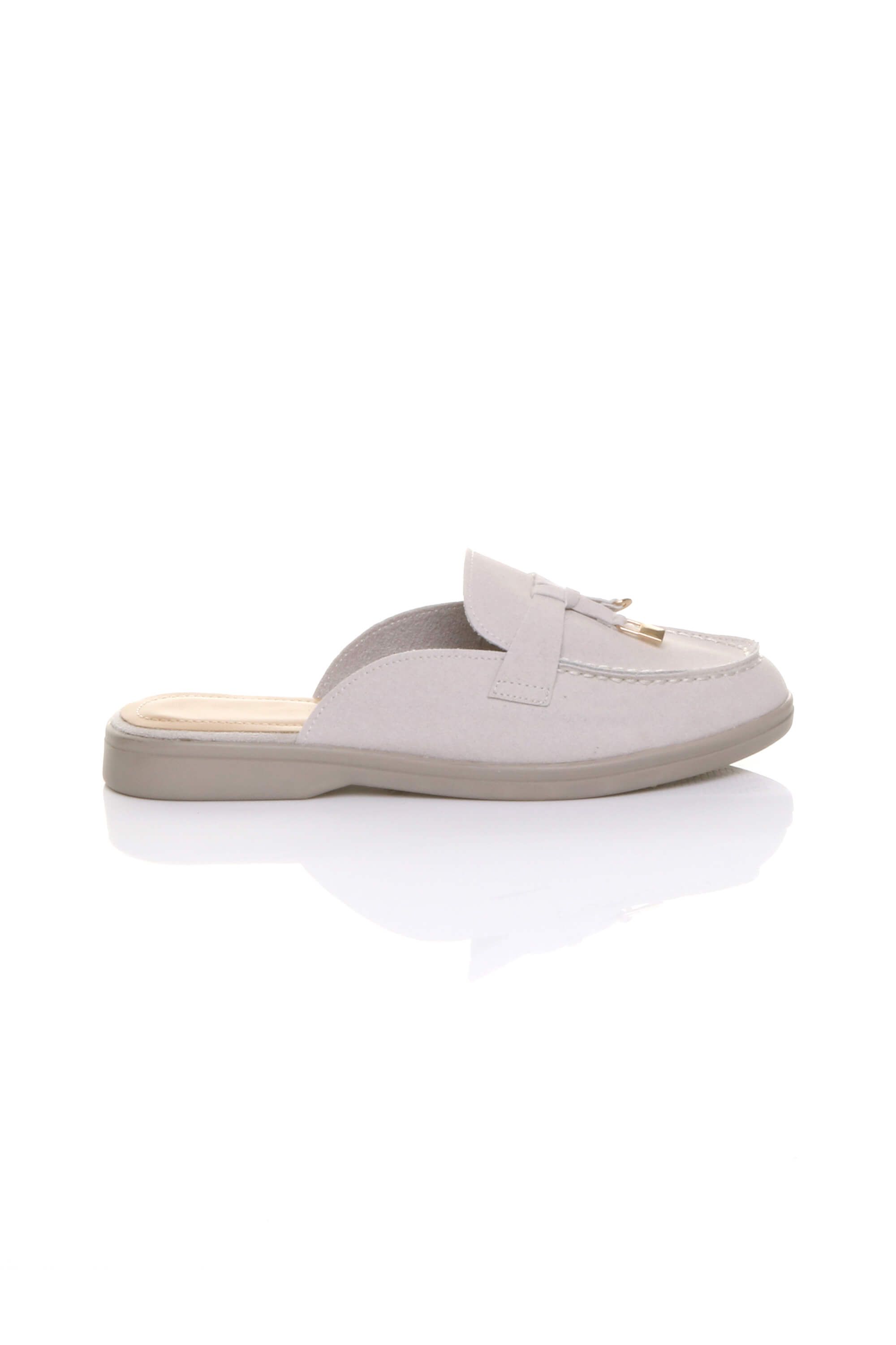 AJVANI Flat Slip On Open Back Loafers Mules