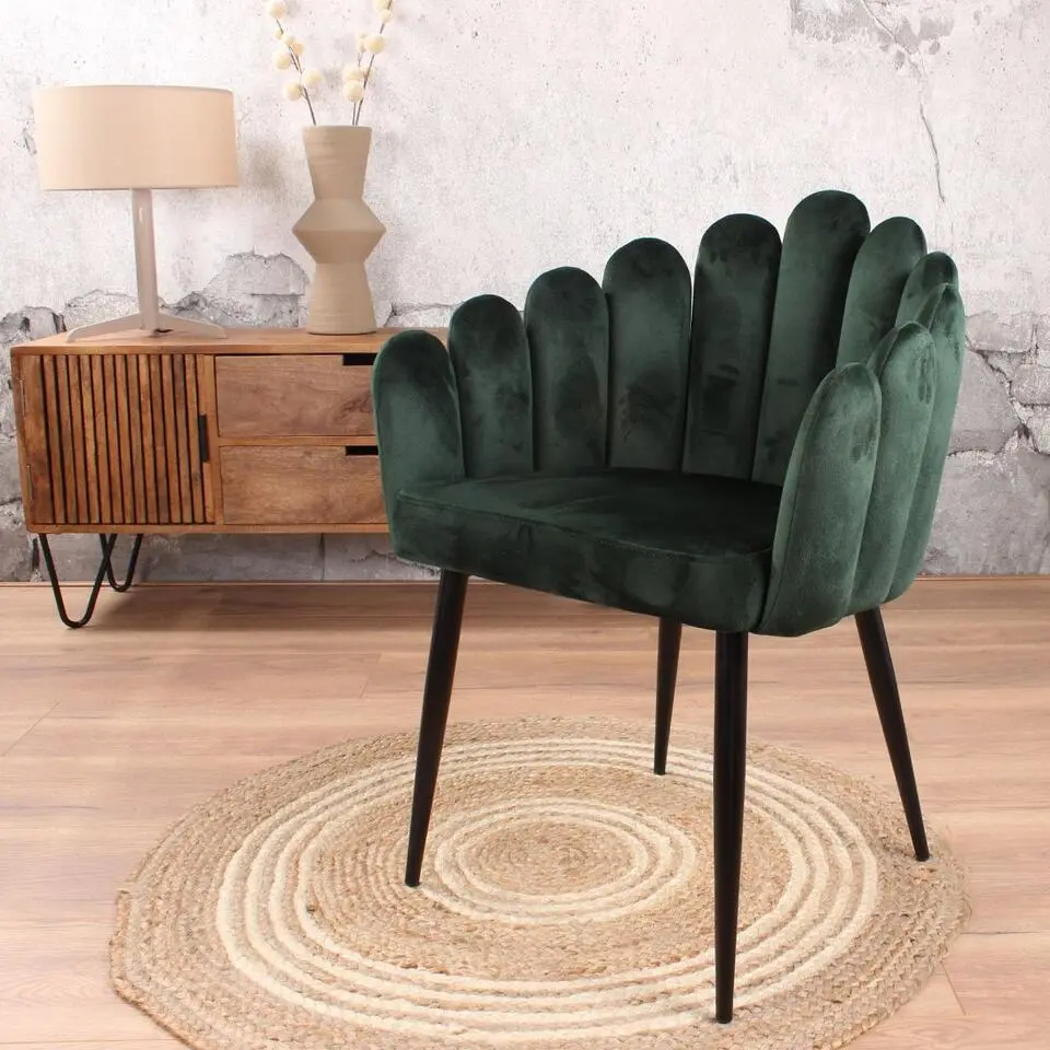 DS4U - Flower eetkamerstoel velvet groen