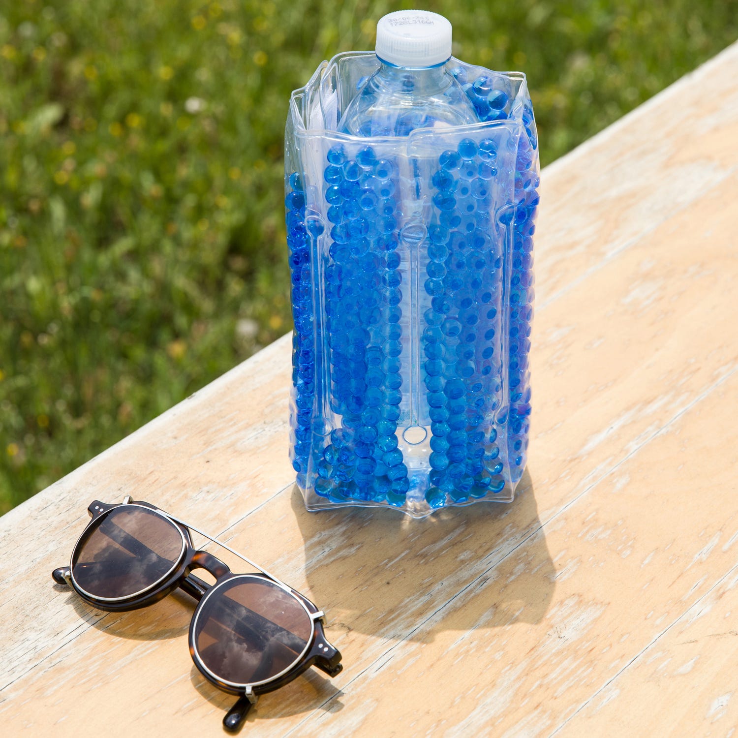 Fascia refrigerante in gel per bottiglia azzurro