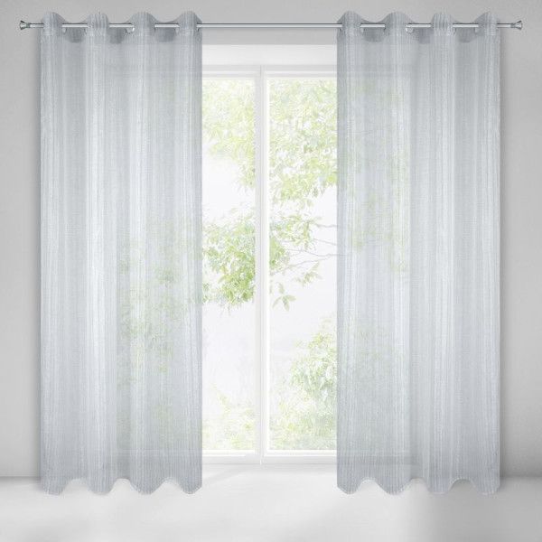 Firana na przelotkach TAMARA 140x250 srebrna