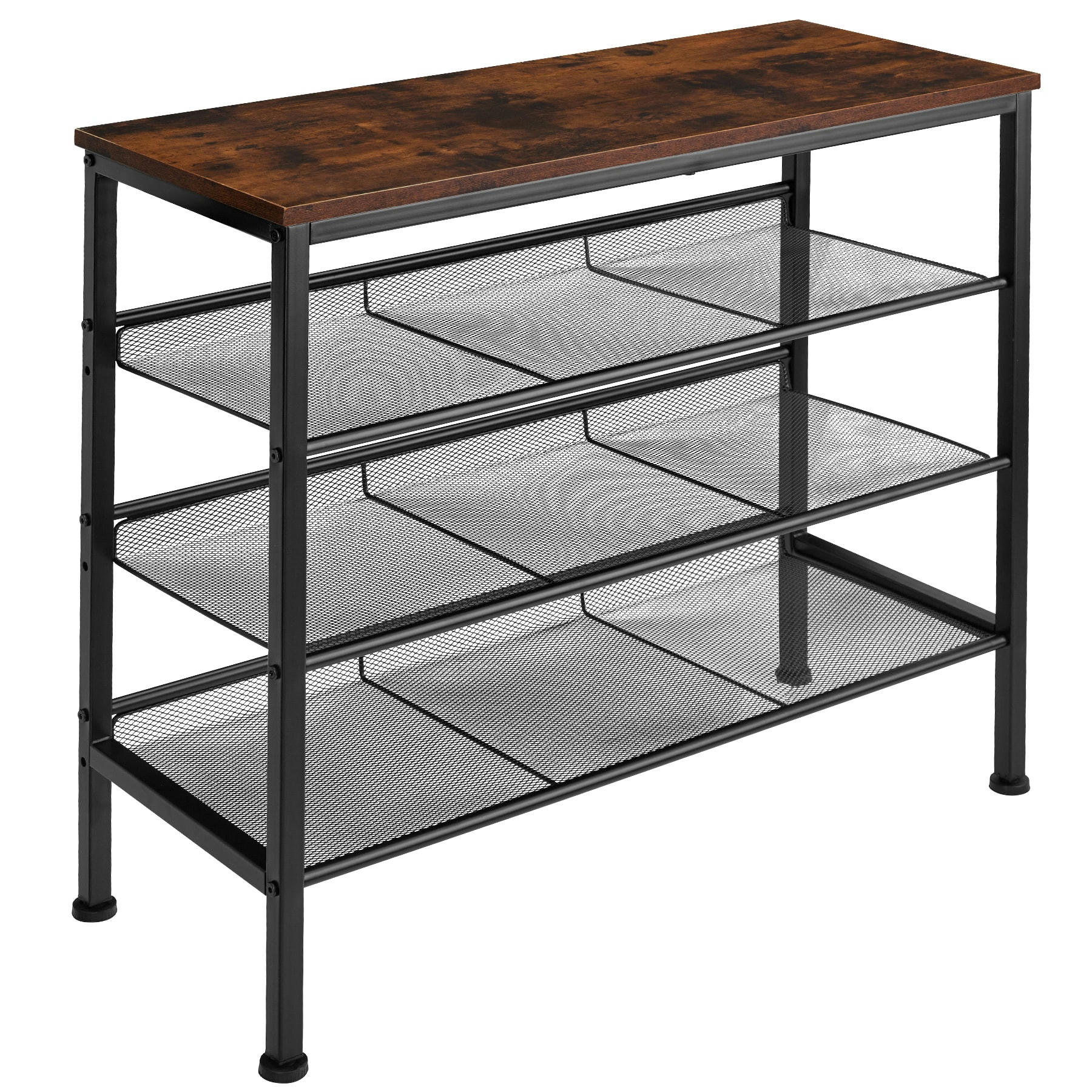 - Étagère à chaussures Style industriel Bois foncé industriel, rustique