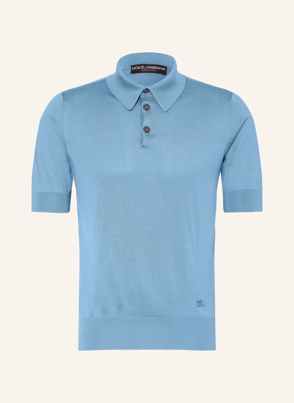 DOLCE & GABBANA Strick-Poloshirt aus Seide