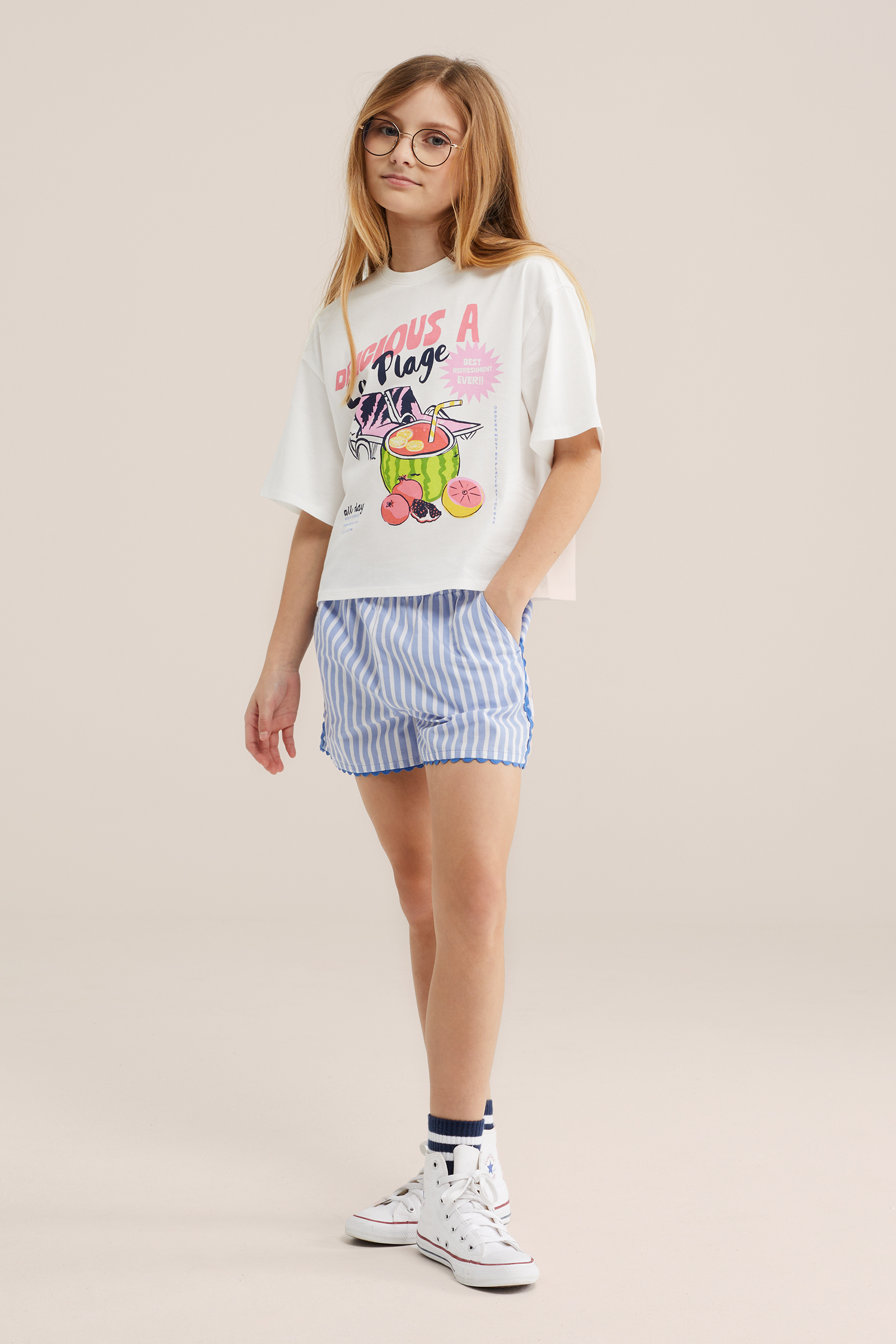 Meisjes oversized T-shirt met print