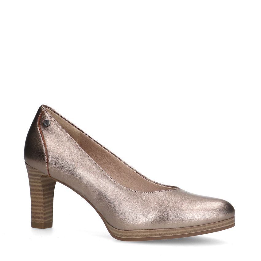 No Stress Bronzen leren pumps