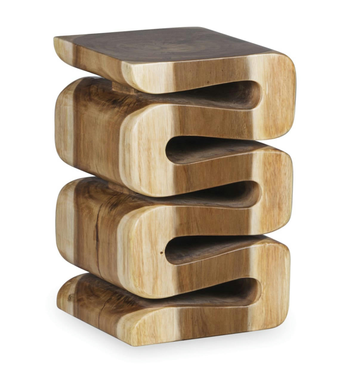 - Tabouret carré en bois marron