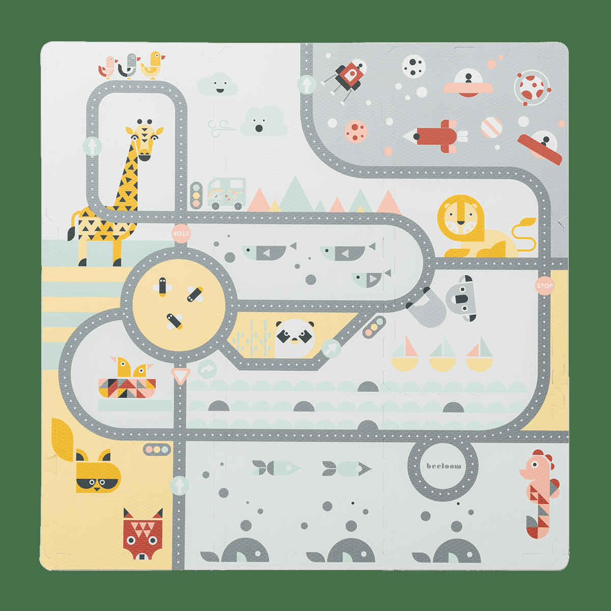 - Tapis de jeu pour enfants en vinyle gris