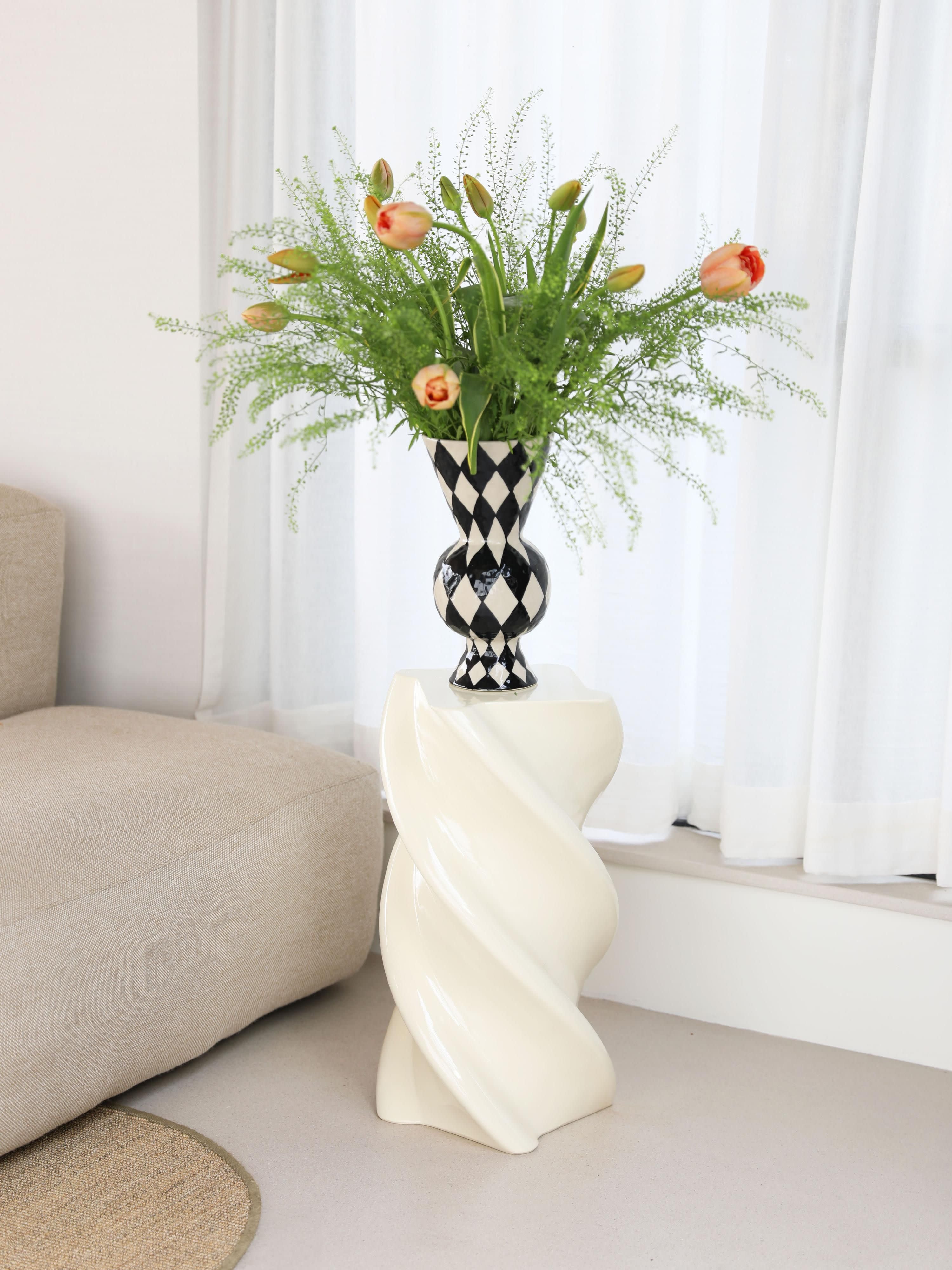 Handbemalte Vase Rhombic, H 30 cm