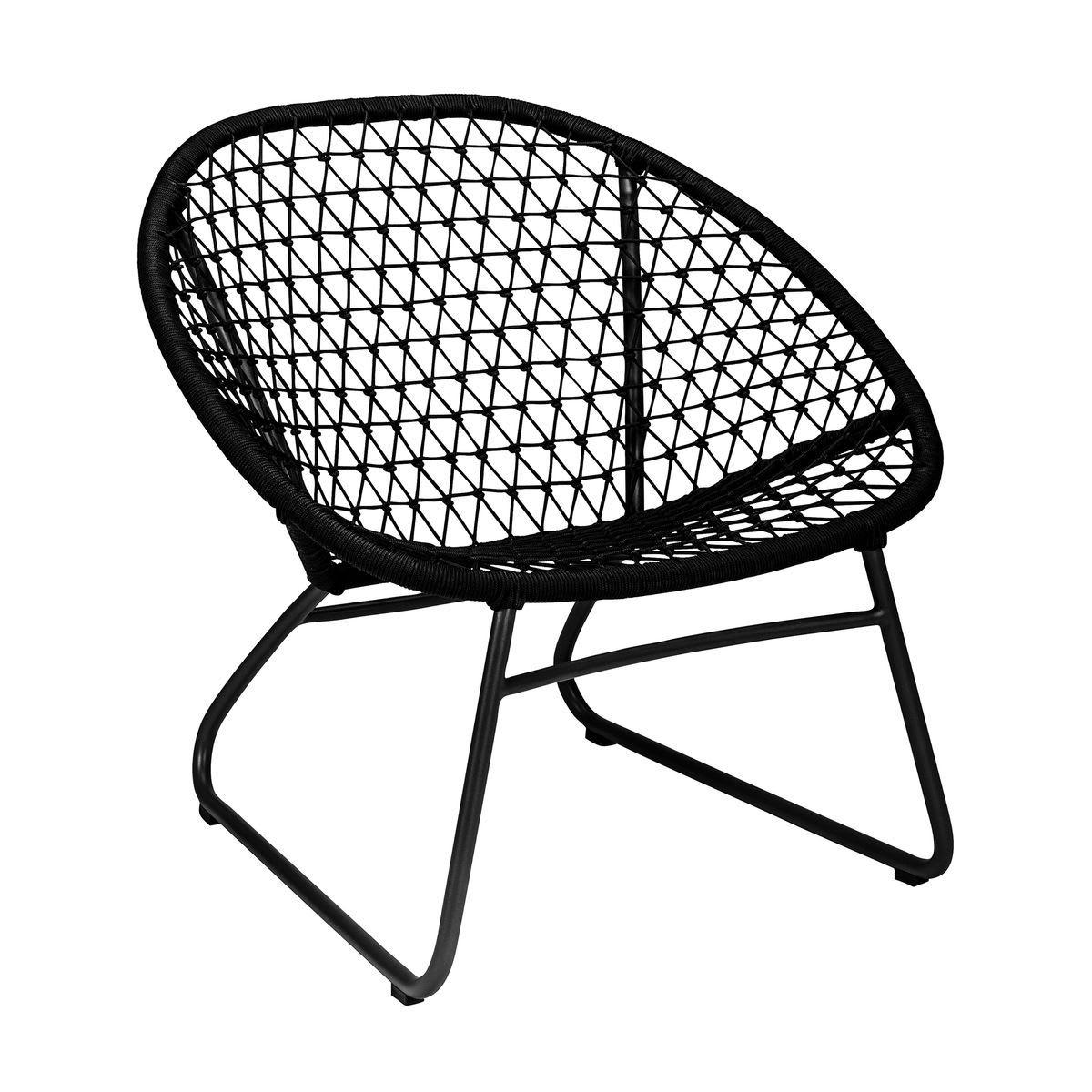 BAO BAO - Fauteuil lounge extérieur en polypropylène et pieds en métal noir