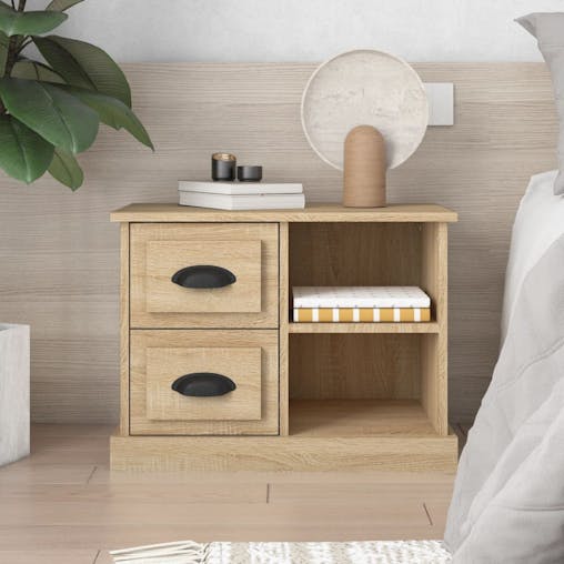NNEVL Bedside Cabinet Sonoma Oak 60x35.5x45 cm