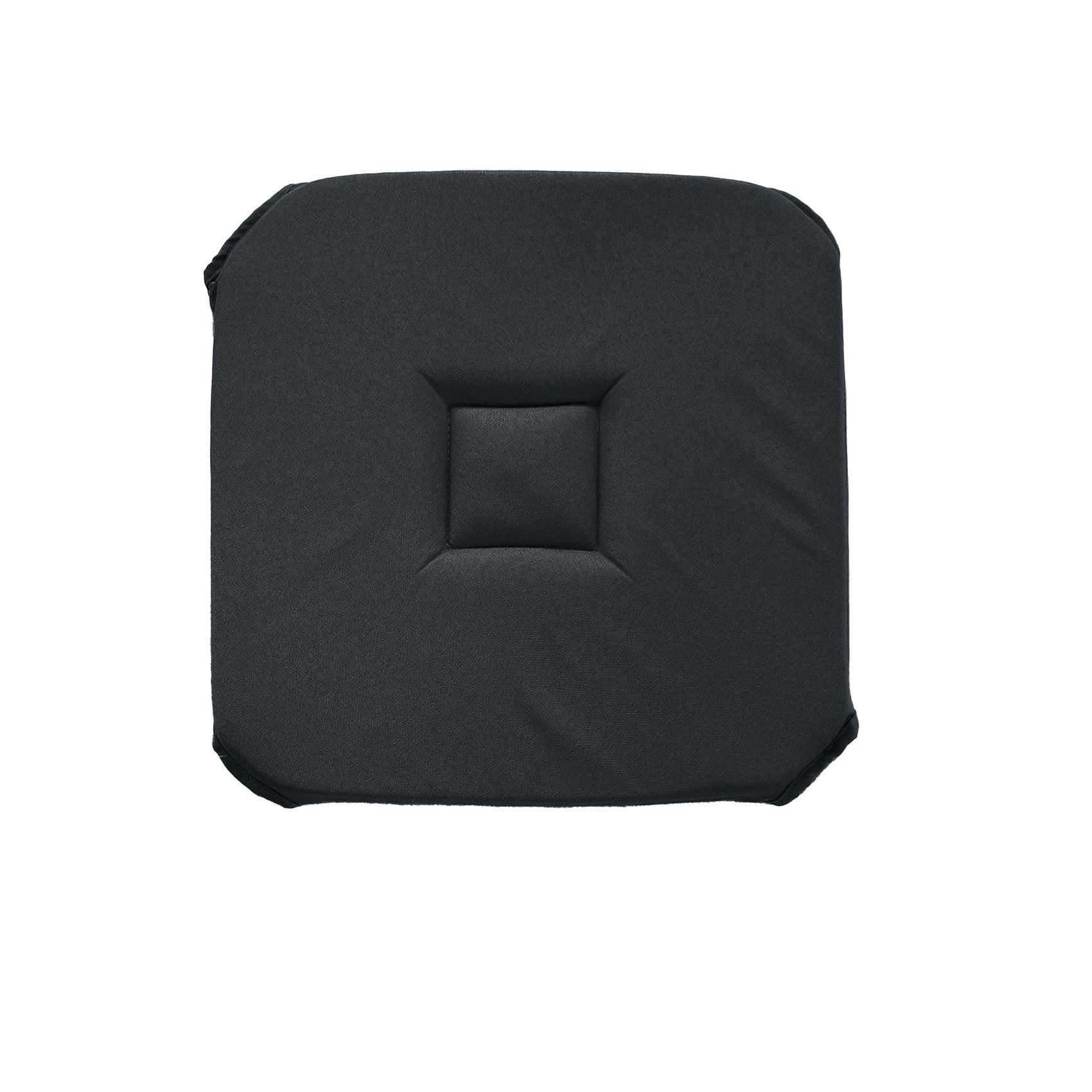 - Galette de chaise unie à rabats polyester gris foncé 40x40 cm