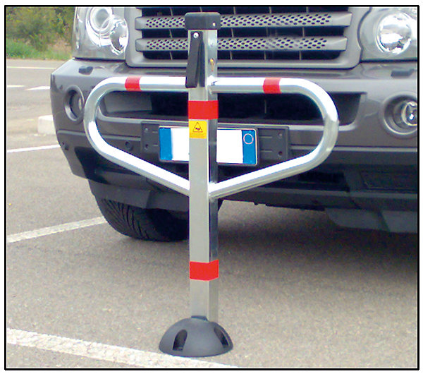 Barrière de parkingpremium en T, a clef, rabattable 1 pied, Lot de 12 pièces.