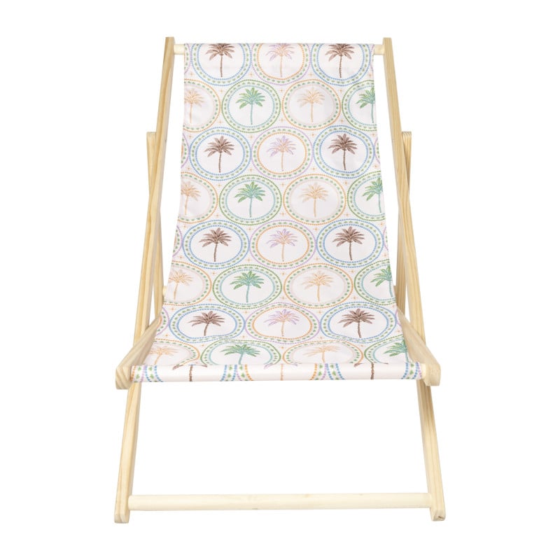 Strandstoel palmbomen - multikleur - 92x82x58 cm