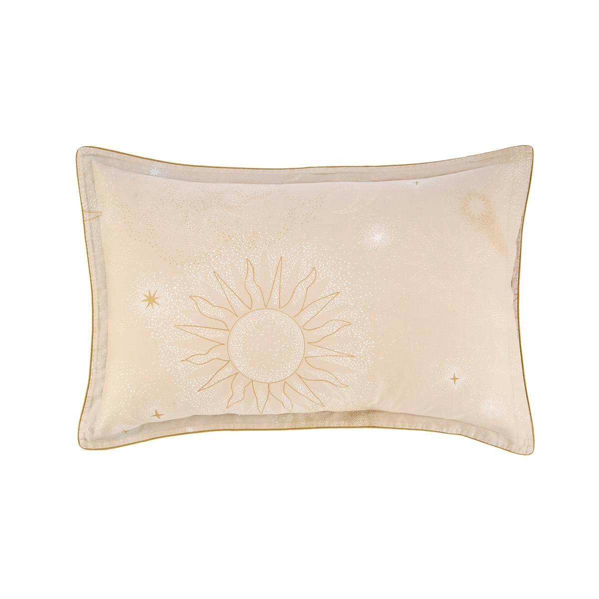 ASTRES - Taie d'oreiller en satin de coton lavé bleu 60 x 70 cm