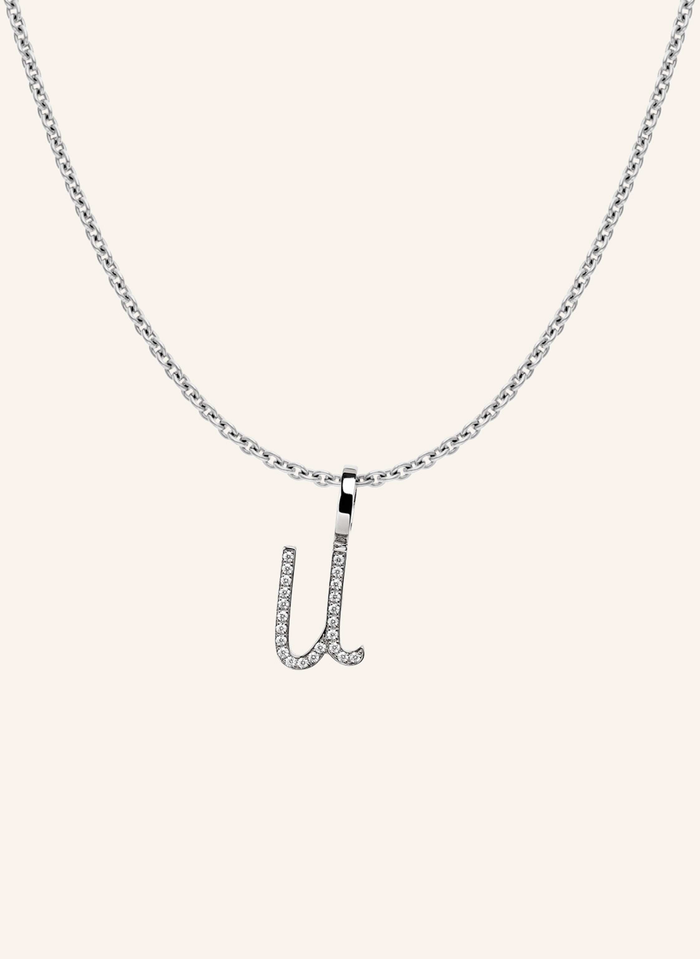 CADA Kette TINY DIAMOND LETTER U