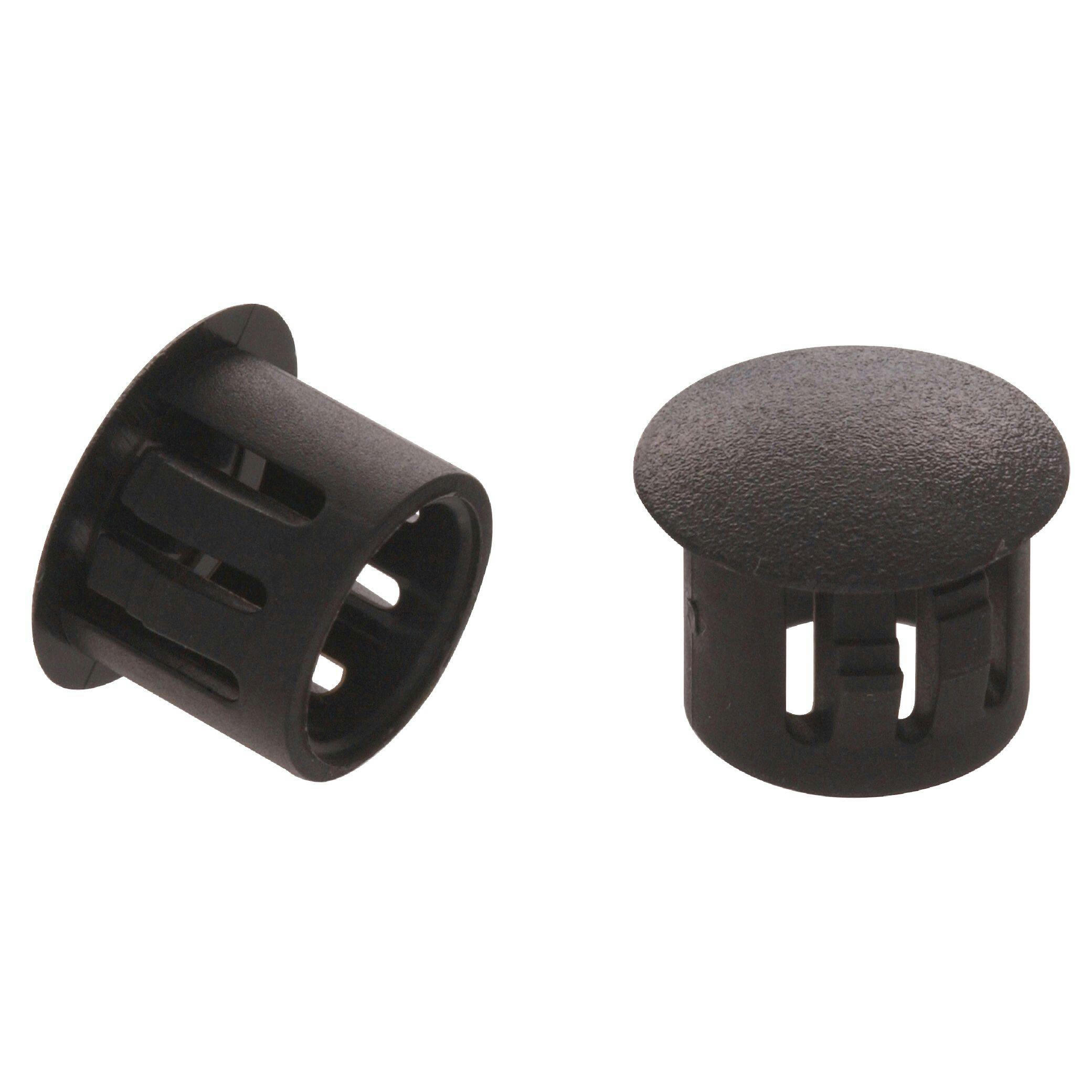 Hillman Nylon Hole Plug, Black, 5/8-in, 2-pk