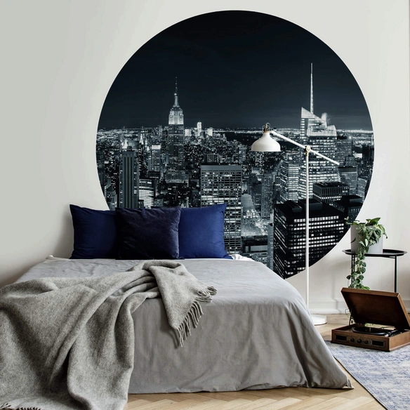 Vliestapete »Runde Vliestapete«, New York Skyline Loft, mehrfarbig, matt