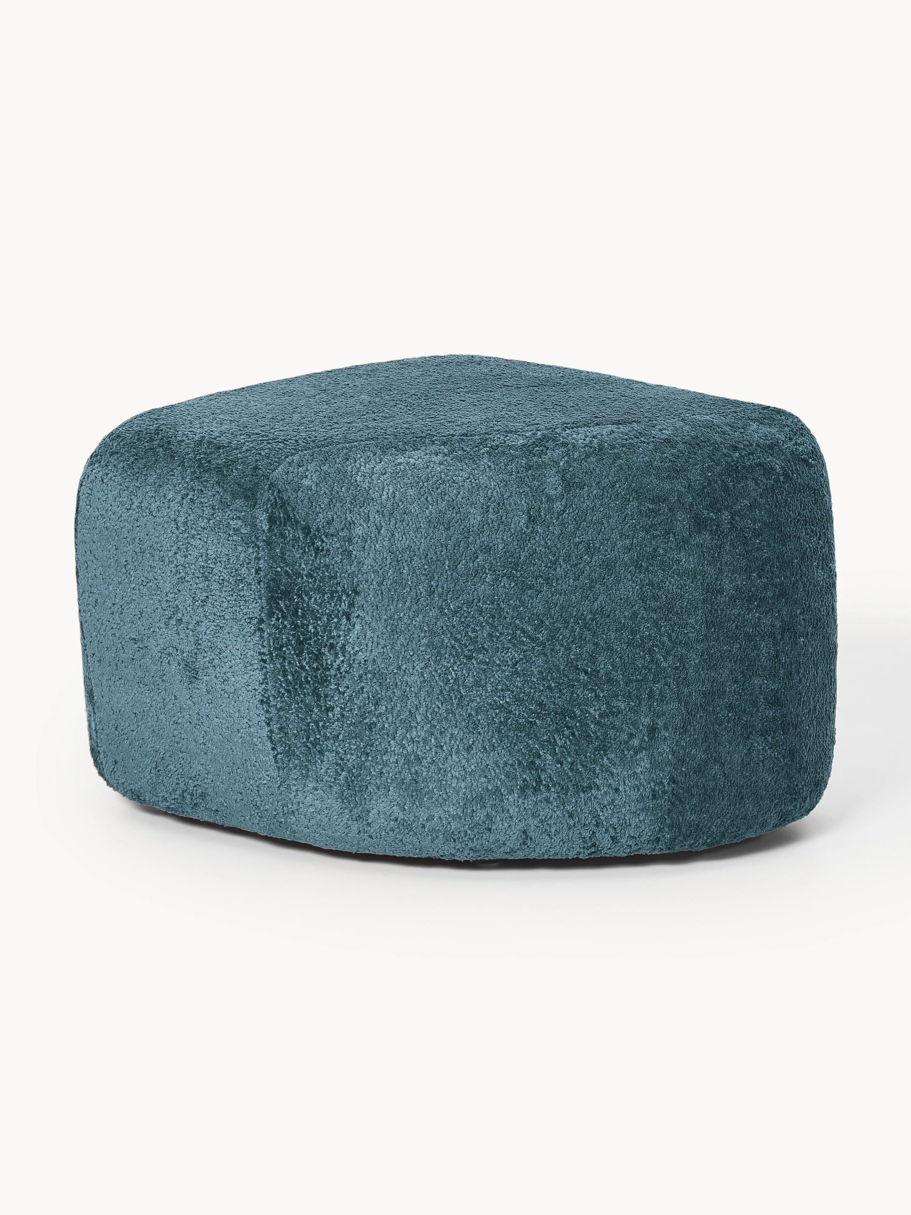 Ovale Ottomane Wolke aus Teddy-Bouclé
