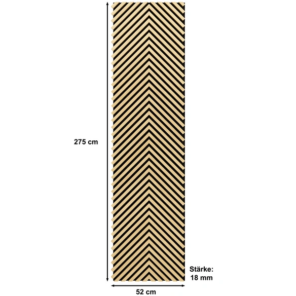 Akustikpaneel »Herringbone«, BxL: 52 x 275 cm, Eiche, Echtholzfurnier