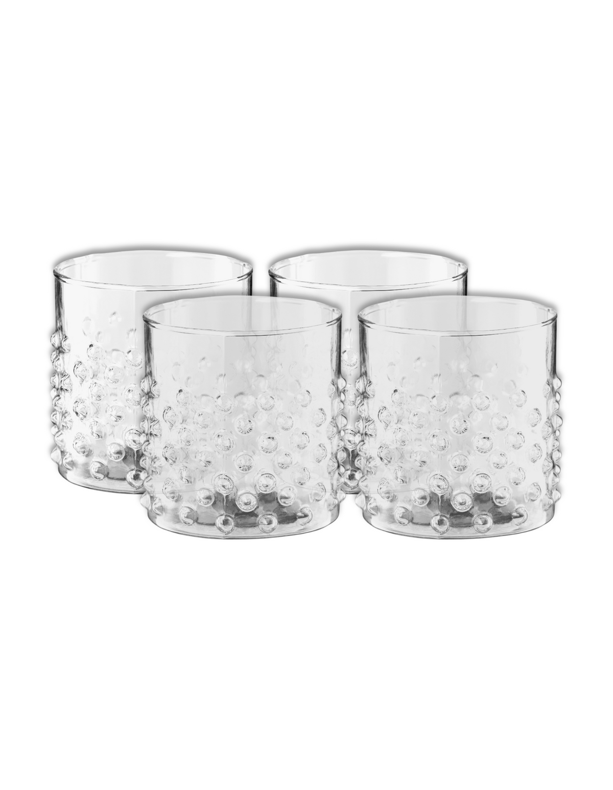 vtwonen Waterglazen Dots - Glazen - Set van 4 Drinkglazen - Servies - 350 ml