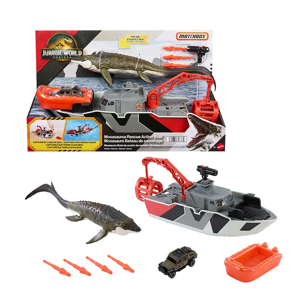 Jurassic World Mosasaurus Rescue Boat Game figure