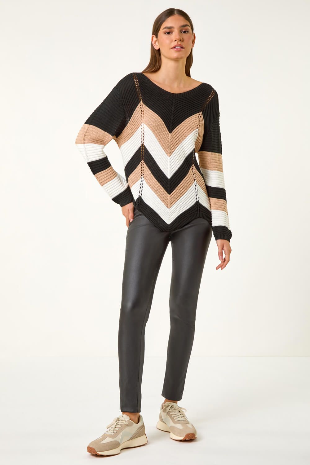 Roman Chevron Colour Block Jumper