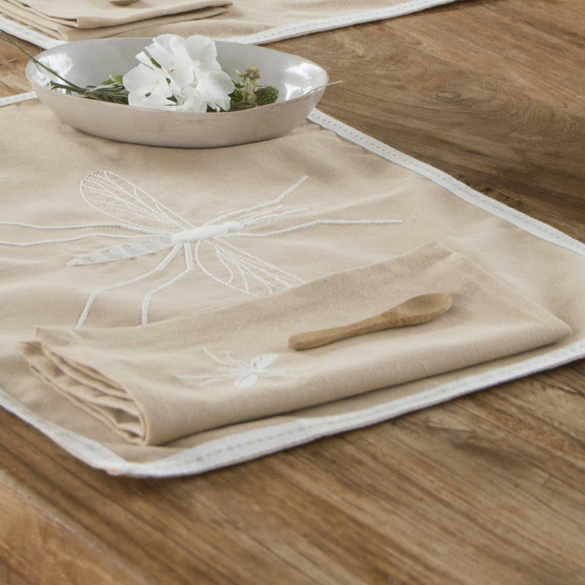 MOSQUITO - Serviettes de table (x4) coton  45x45 sable