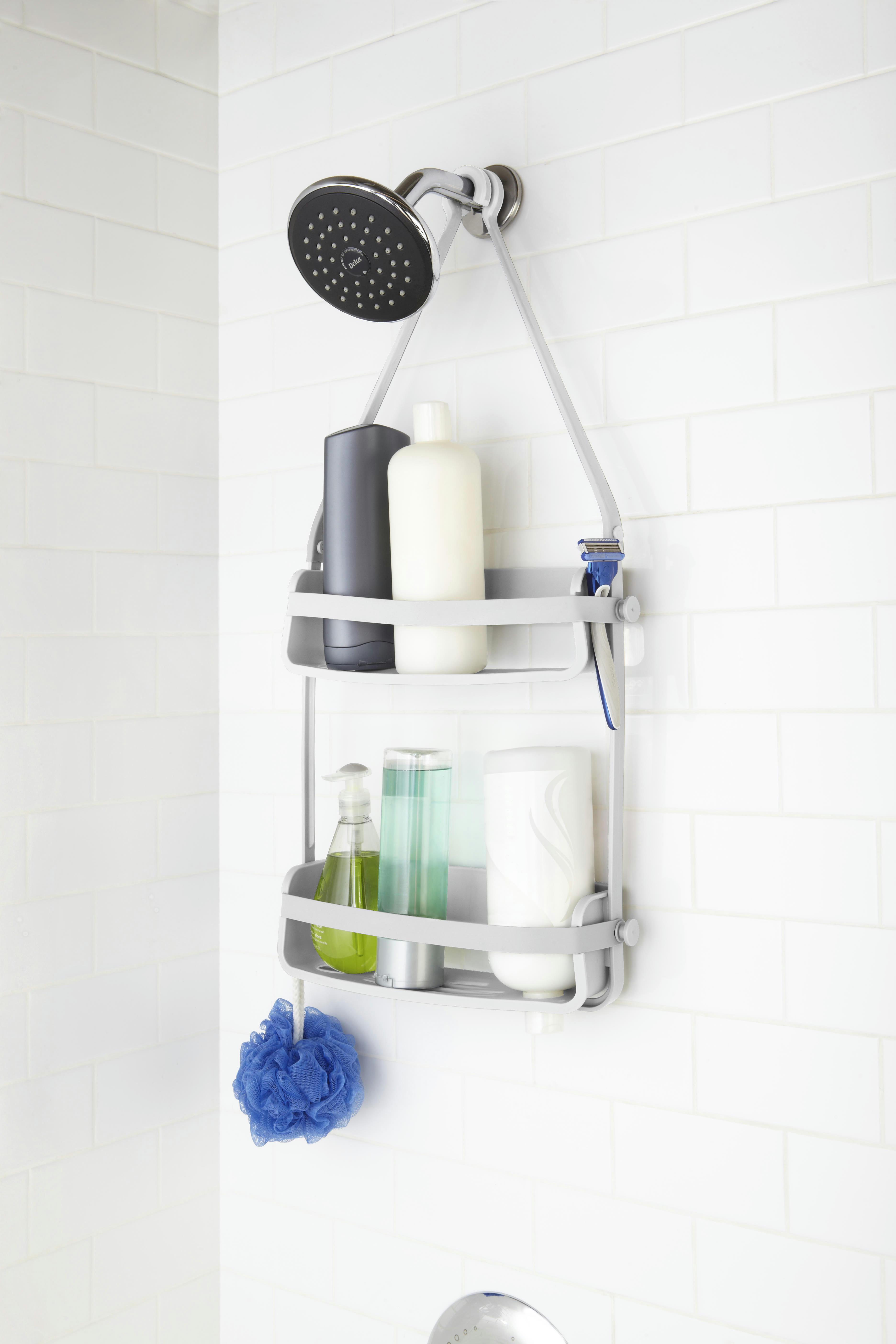 FLEX - Caddie de douche à 2 étagères, à suspendre,   blanc
