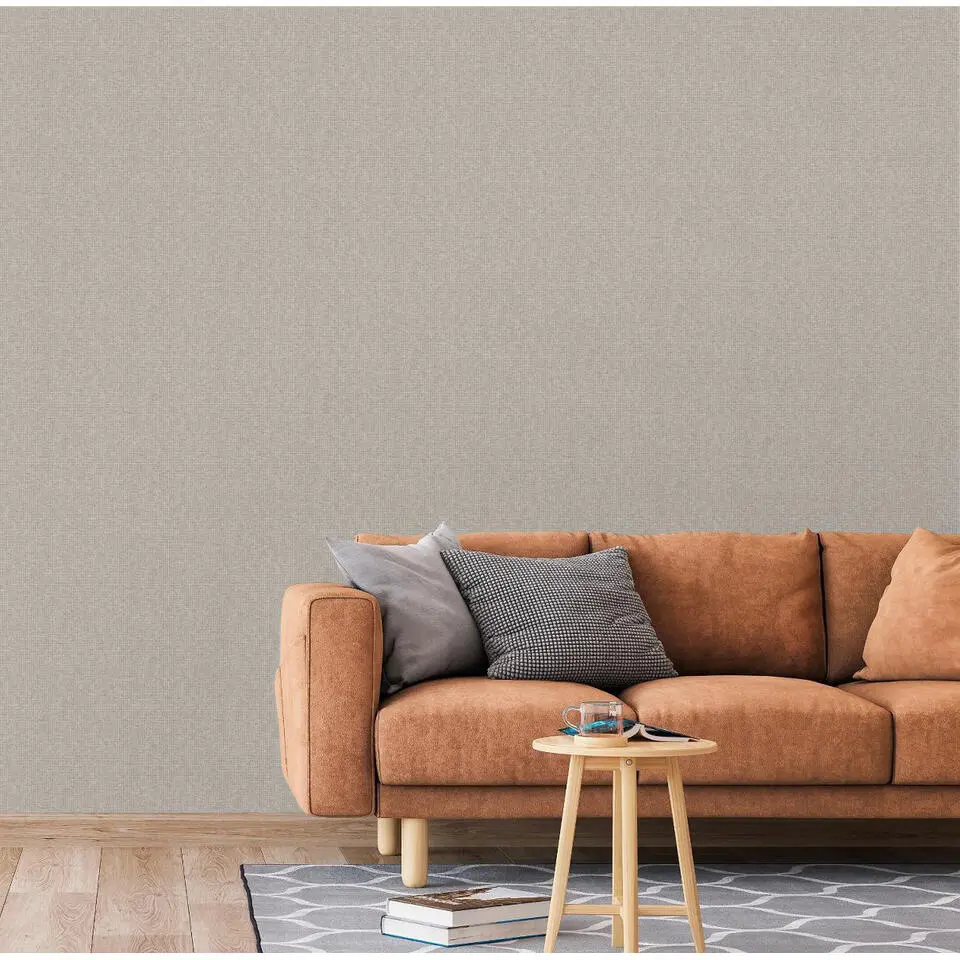 Dutch Wallcoverings - Grace Hessian text. plain oatmeal - GR322703