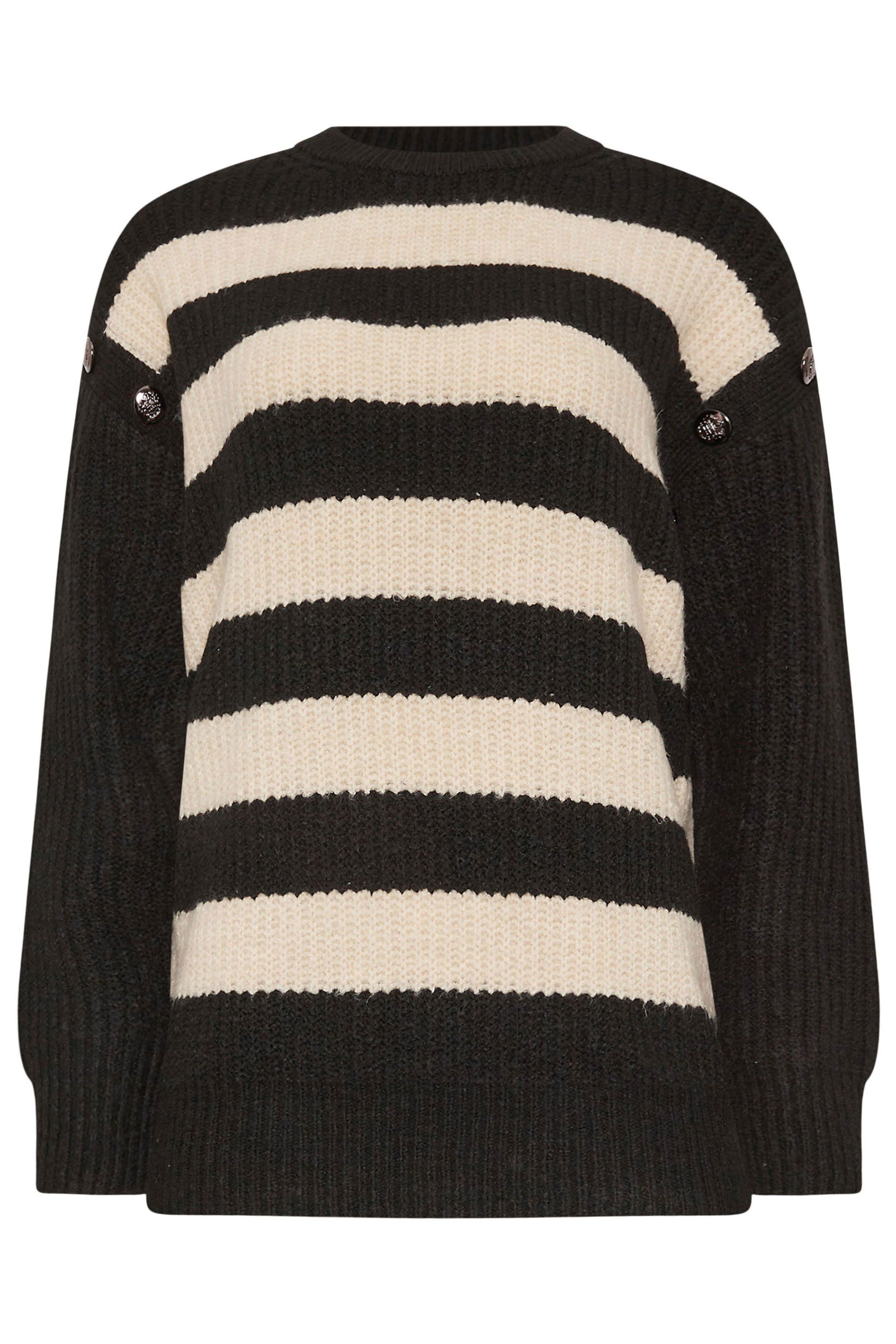 Long Tall Sally Tall Striped Button Jumper