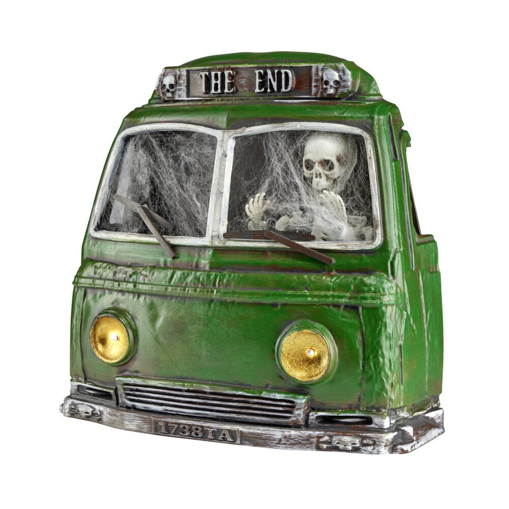 Décoration LED Halloween à poser squelette sonore et animé dans voiture H32cm
