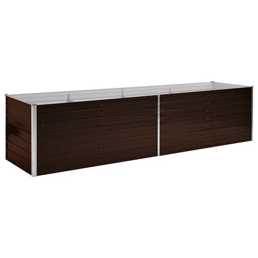 NNEVL Garden Raised Bed Brown 320x80x77 cm Galvanised Steel